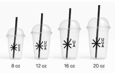 Clear Plastic Cups with Straw - Banner stickers printing