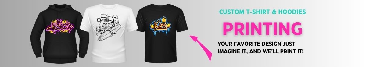Black Pink Modern Custom T-Shirt Print Shop