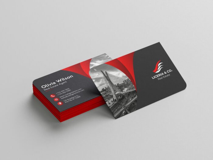 Modern Minimalist Round Corner Business Cards