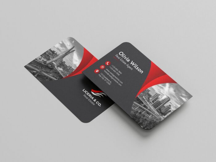 Modern Minimalist Round Corner Business Cards