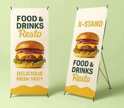 X Stand - banner stickers printing